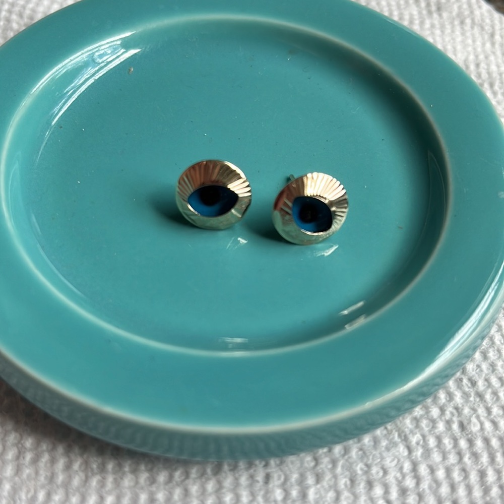 Vintage 14k hand wrought Turkish evil eye